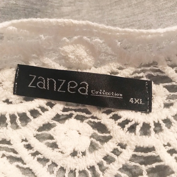 Zanzea Heather Gray Chrocet Lace Top 4XL New - Picture 5 of 5